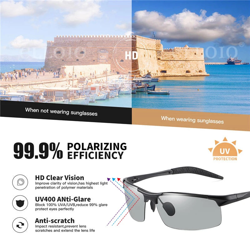 CLLOIO Aluminum Photochromic Sunglasses