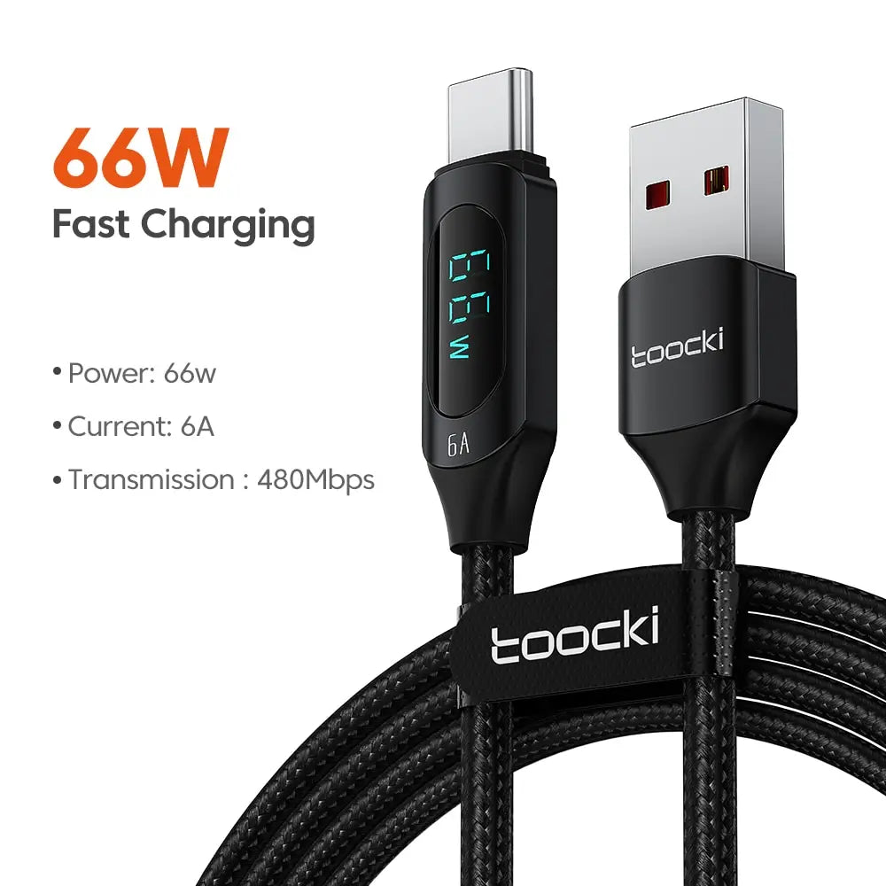 Toocki Typ-C Kabel PD 100W - 5A, USB-C zu USB-C Display