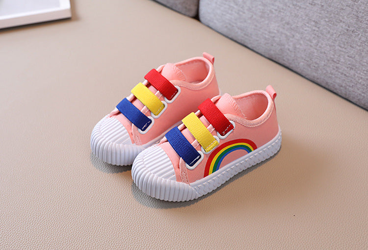Kinder-Sneaker Jungen Mode Haken-Schuhe Mädchen Rutschfest Casual Studenten Canvas-Schuhe Frühling Herbst Neues Kinder Designer Flats-Schuhe