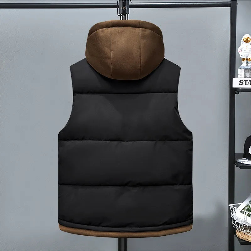 Fujian Herren-Weste abnehmbar Kapuze - Baumwolle, warm, L