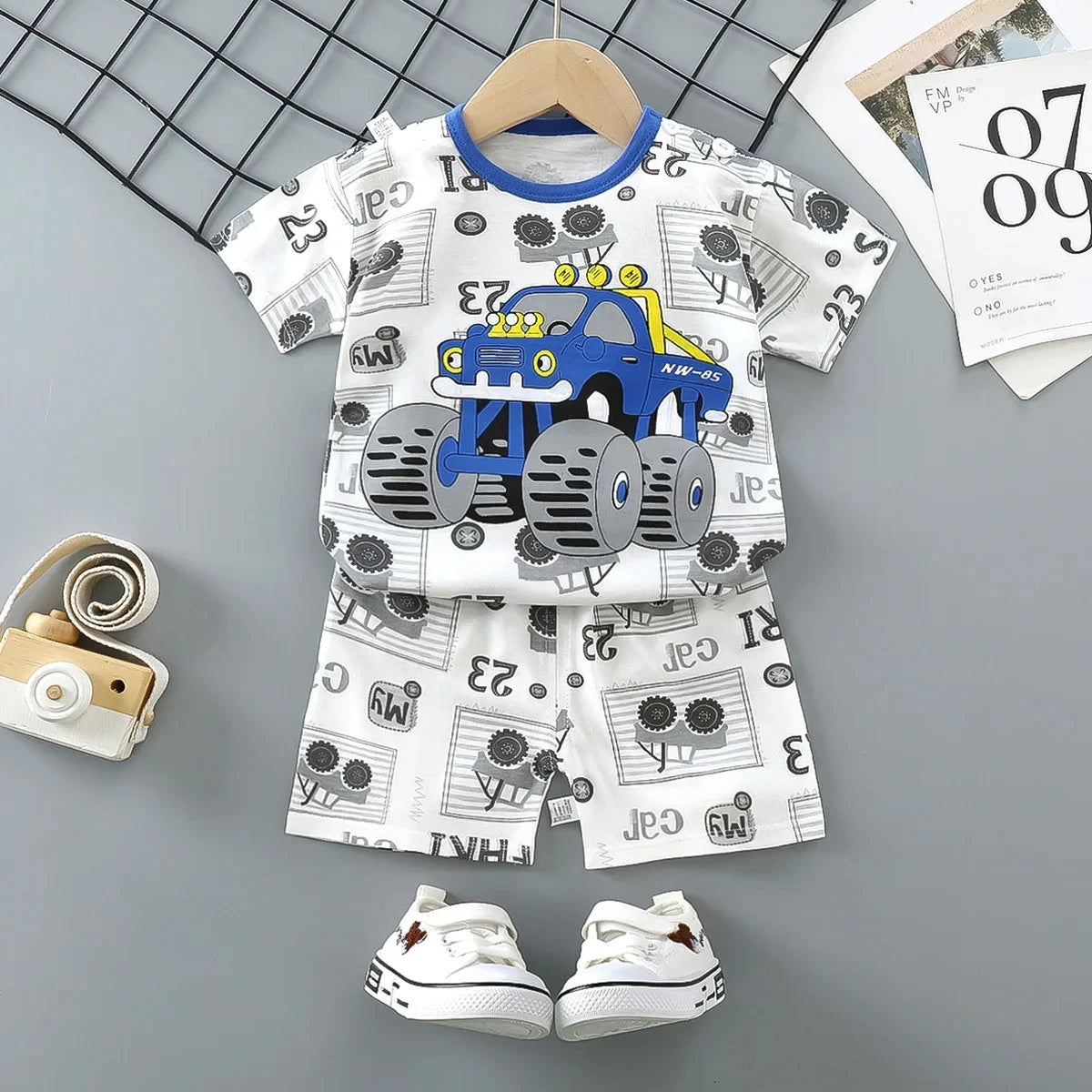 MINISOCN Baby Sommer Kurzarmset - Baumwolle 0-3M Jungen