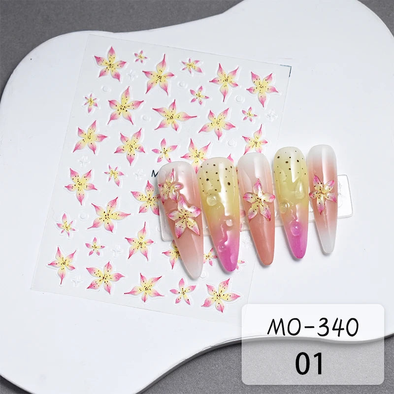 Super Sparkling 3D Butterfly Nail Stickers Auroras Shell Butterfly Elegant Nail Charms Self Adhesive Sliders For Manicure Decals