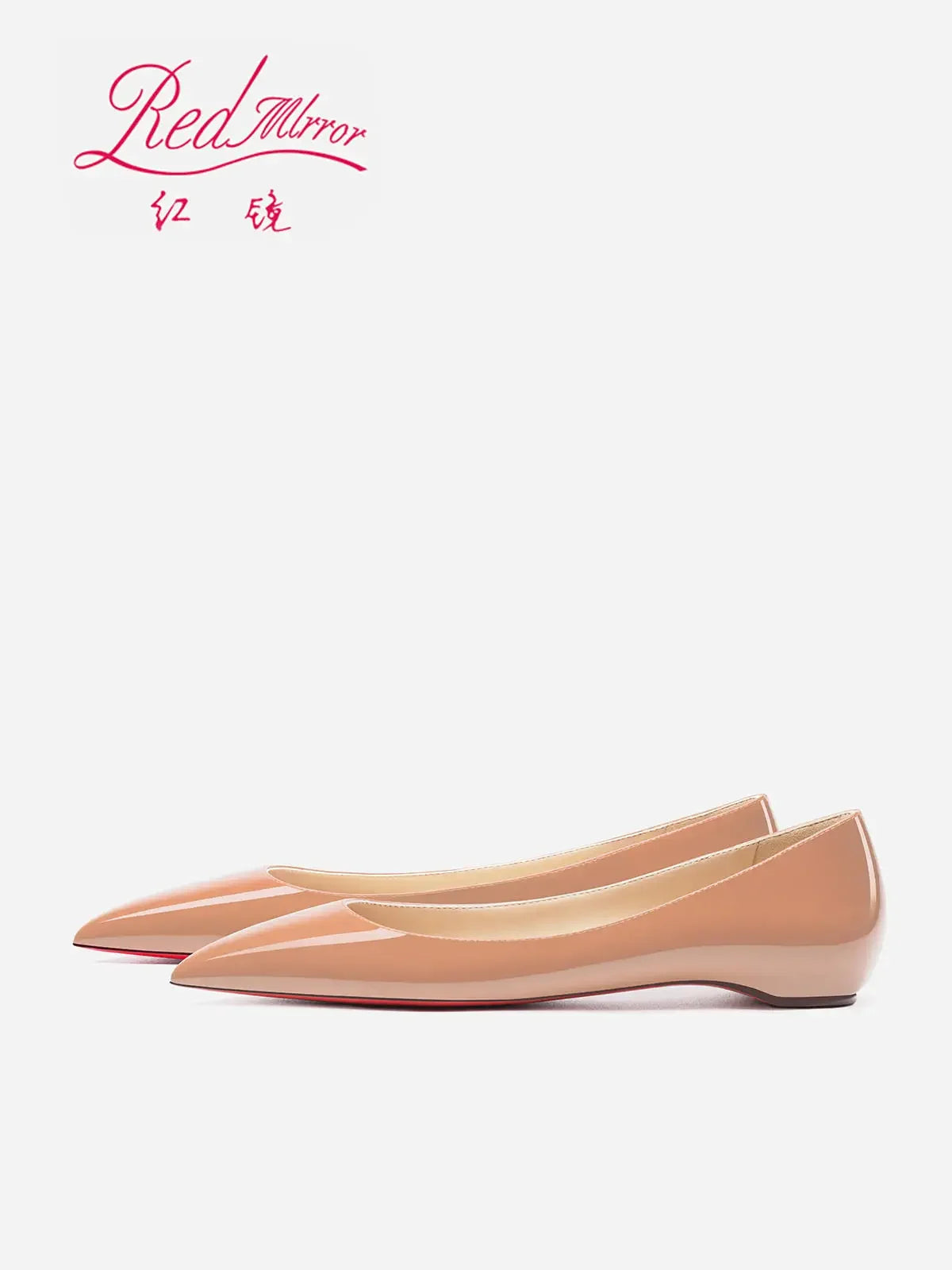 woman 2024 trend luxury women's Leather Shoes for Women Flat Shoes Red Shiny Bottom Elegant Pointed Toe Boat Shoes