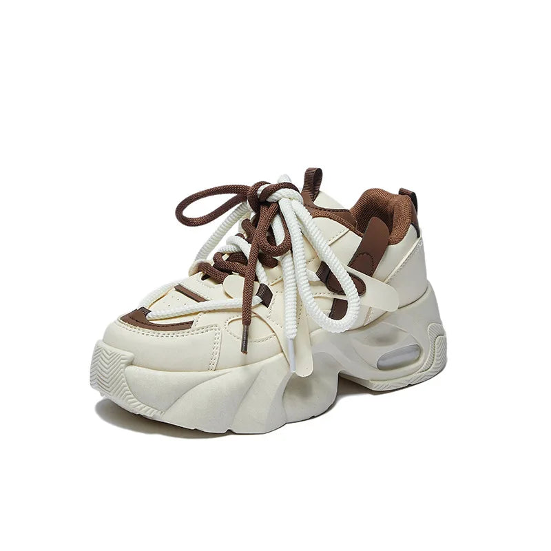 Shijunyi Dicke Sneaker Atmungsaktiv - Plateau 3cm Schnürung