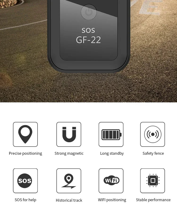 GPS-Tracker 2025: GF-22 Car Tracker Device Strong Magnetic - Automatic Alarm Motorcycle Car Mini GPS Trackers Voice Control Anti-Lost Device Locator Collection