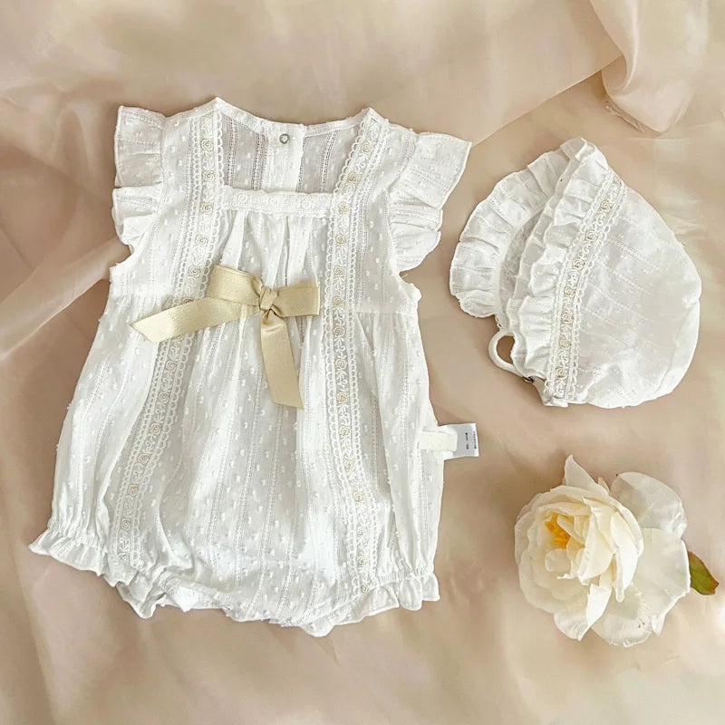 Bratyeessi Jumpsuit Spitze - Baumwolle 0-12M Rüschen