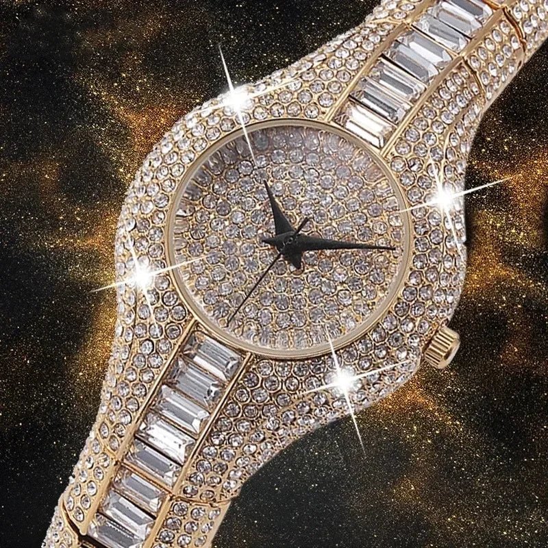Neu Luxus Marke Strass Diamanten 2025 - Frauen Uhren Quarz Armband Dress Bangle Uhr - Damen Armbanduhren Uhr Reloj Mujer