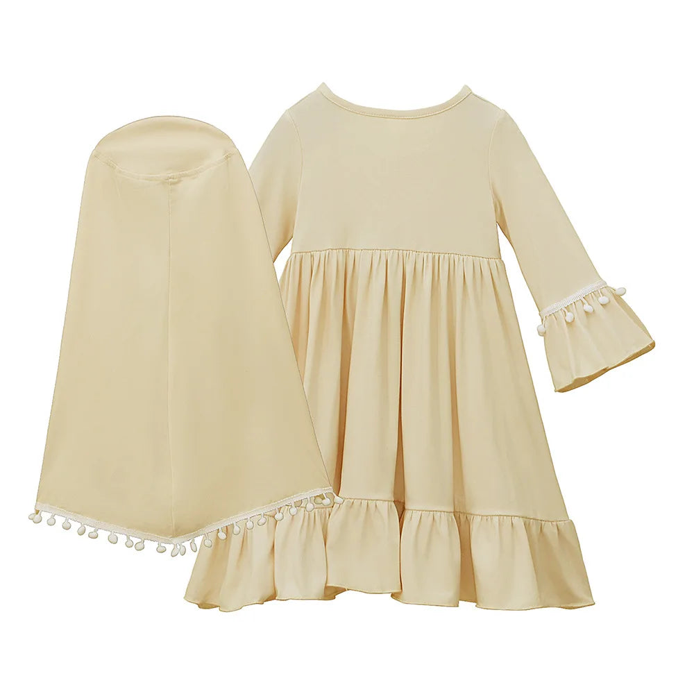 Henan EHF046 Set Hijab pentru fete, eșarfă de cap - 2 buc. 110