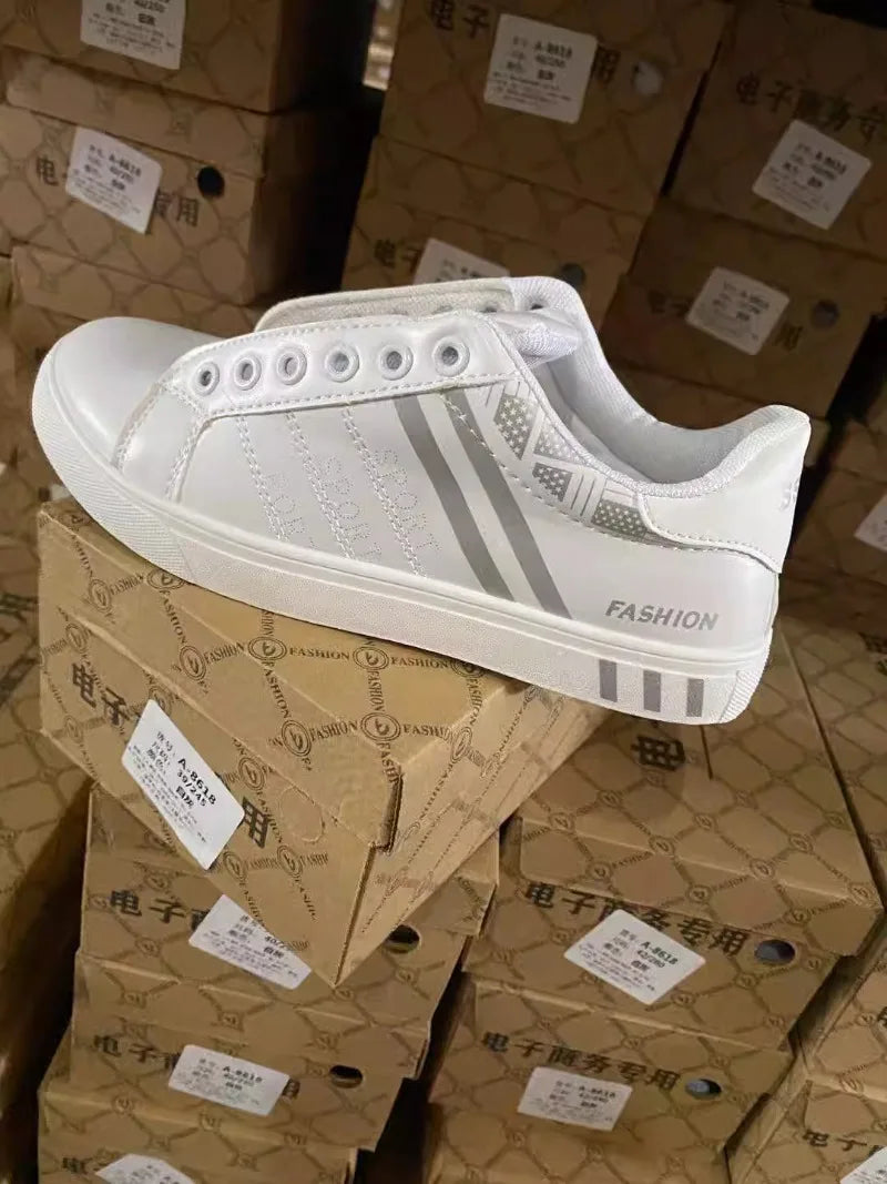 Pantofi sport pentru bărbați, pantofi casual albi, pantofi de lux ușori și originali pentru bărbați, pantofi balerini respirabili, adidași pentru bărbați