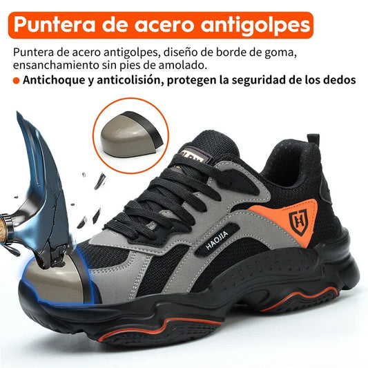 Work Sneakers for Men Safety Shoes Anti-smash Anti puncture Indestructible shoes Breathable comfort Steel Toe Protection Shoes - Golden Bridge Store