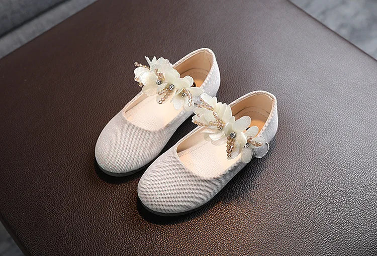 Mädchen Schuhe 2025 - Blumen Mary Jane Kristall Weiche Prinzessin Ballet Flats - Kleine Mädchen 1-7J Baby Hochzeit Party Leder Schuhe