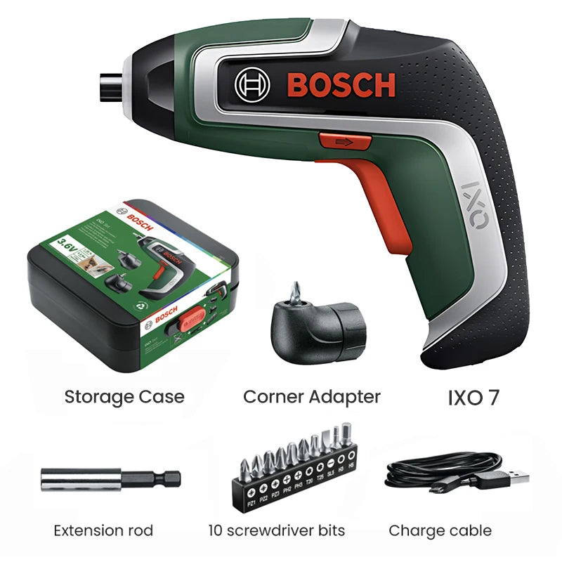 Bosch IXO Cordless Screwdriver 3.6V Usb Rechargeable Multi-Function Mini Electric Drill Screw Driver Portable Power Tool Ixo 7/6