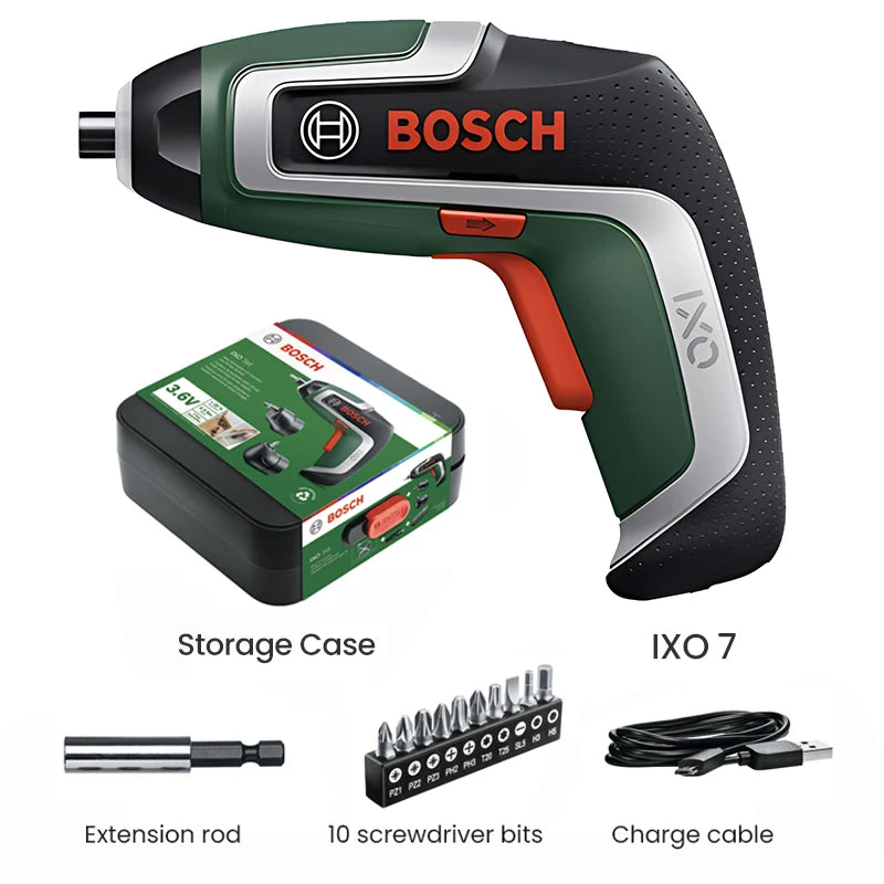 Bosch IXO Cordless Screwdriver 3.6V Usb Rechargeable Multi-Function Mini Electric Drill Screw Driver Portable Power Tool Ixo 7/6