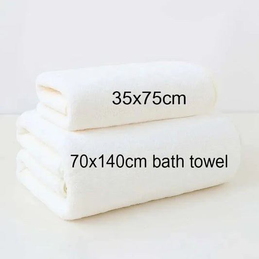Coral Fleece Thickened Towel and Bath Towel Set, Solid Color, Soft and Absorbent, Suitable for Home Gym Face Washing Towels - Golden Bridge Store