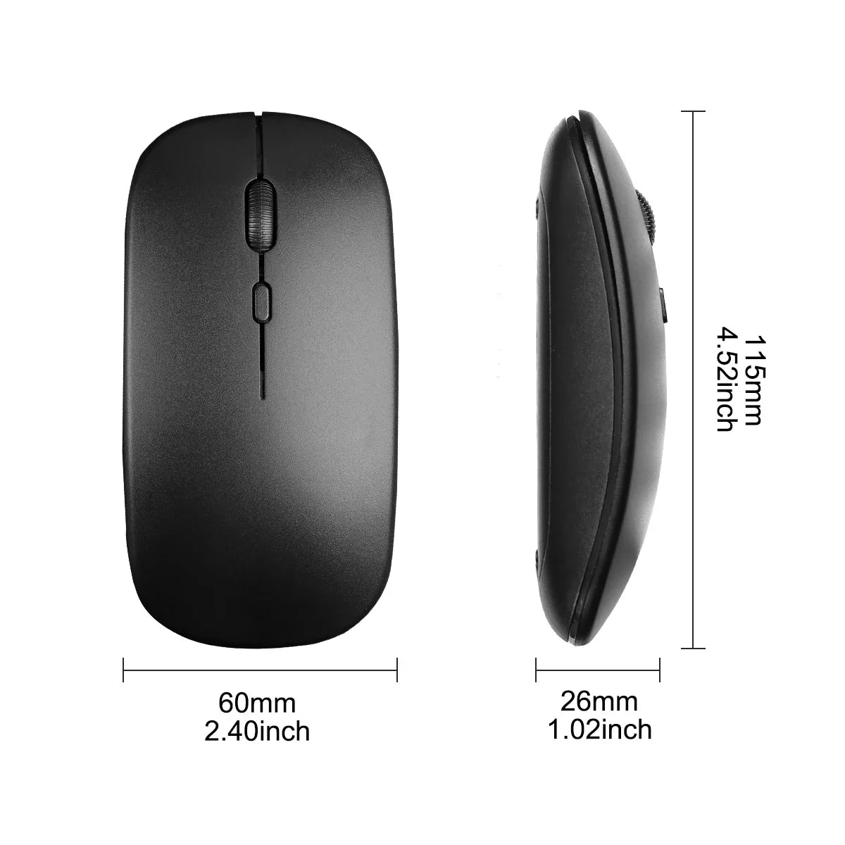 Wireless Maus Slim Bluetooth-kompatibel 2.4G Computer-Mäuse Portable Rechargeable/Battery Cordless Maus für iPad Laptop Desktop