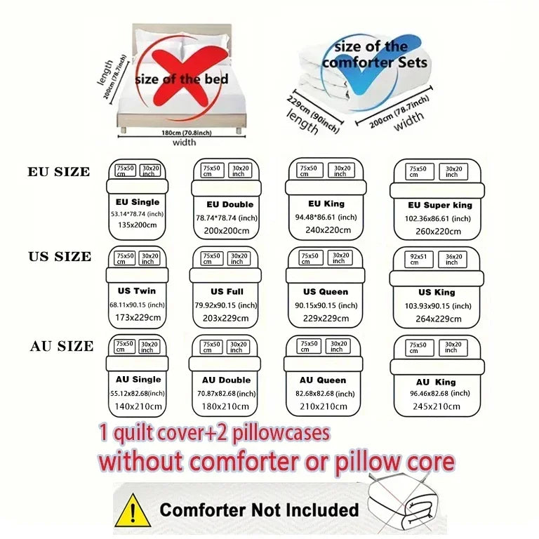 3pcs Merry Christmas, Santa Claus Printed Chipless Bedding Set, Multi Size Bedding Decoration, Comfortable and Machine Washable