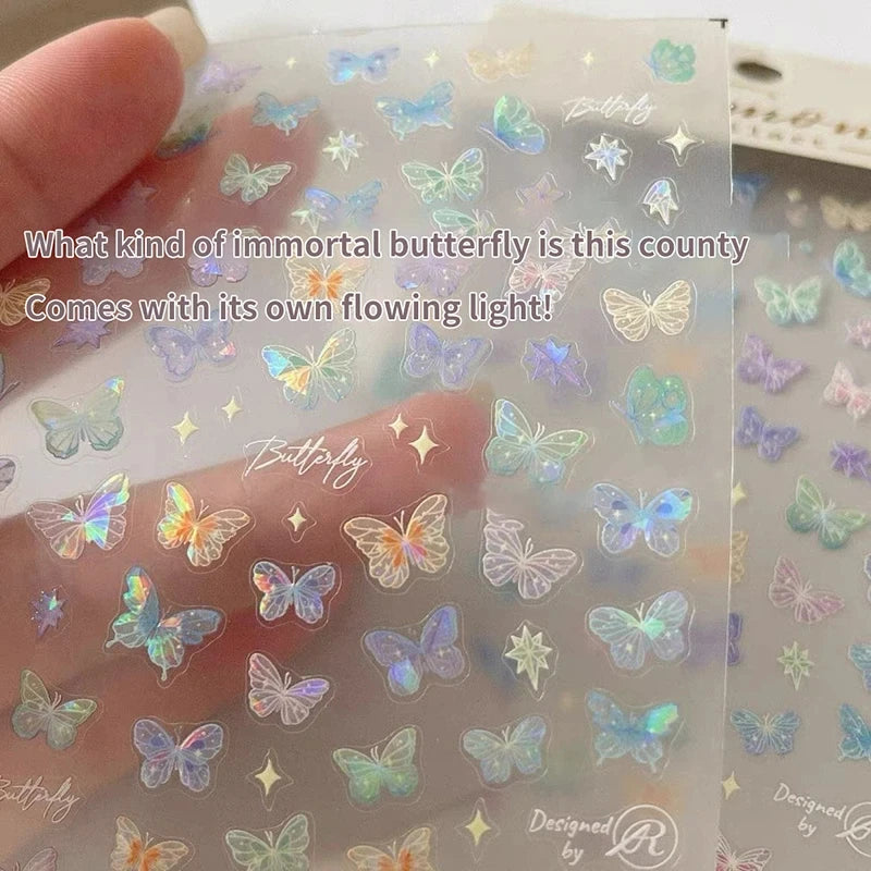 Choice Schmetterling Laser Nail Art - 20 Stück Prägemotiv