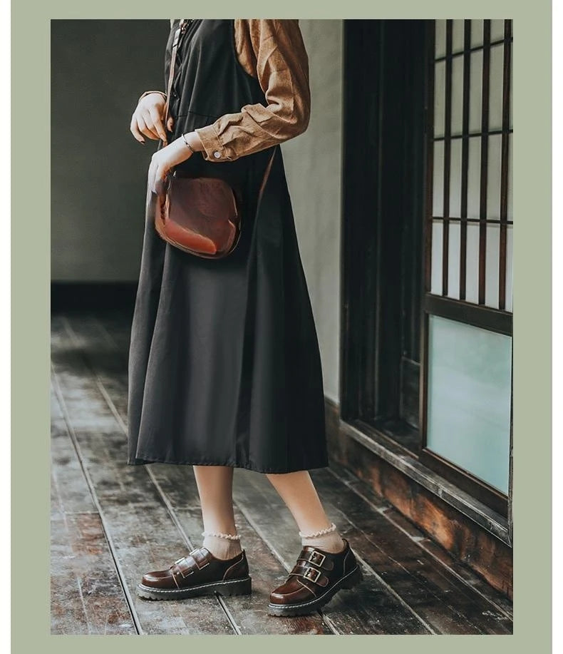 Frauen Flache Casual Loafers Schuhe 2025 - Damen Flach Fashion Vintage Britisch Leder - Oxford Loafers Fashion Designer Leder Slip On Schuhe