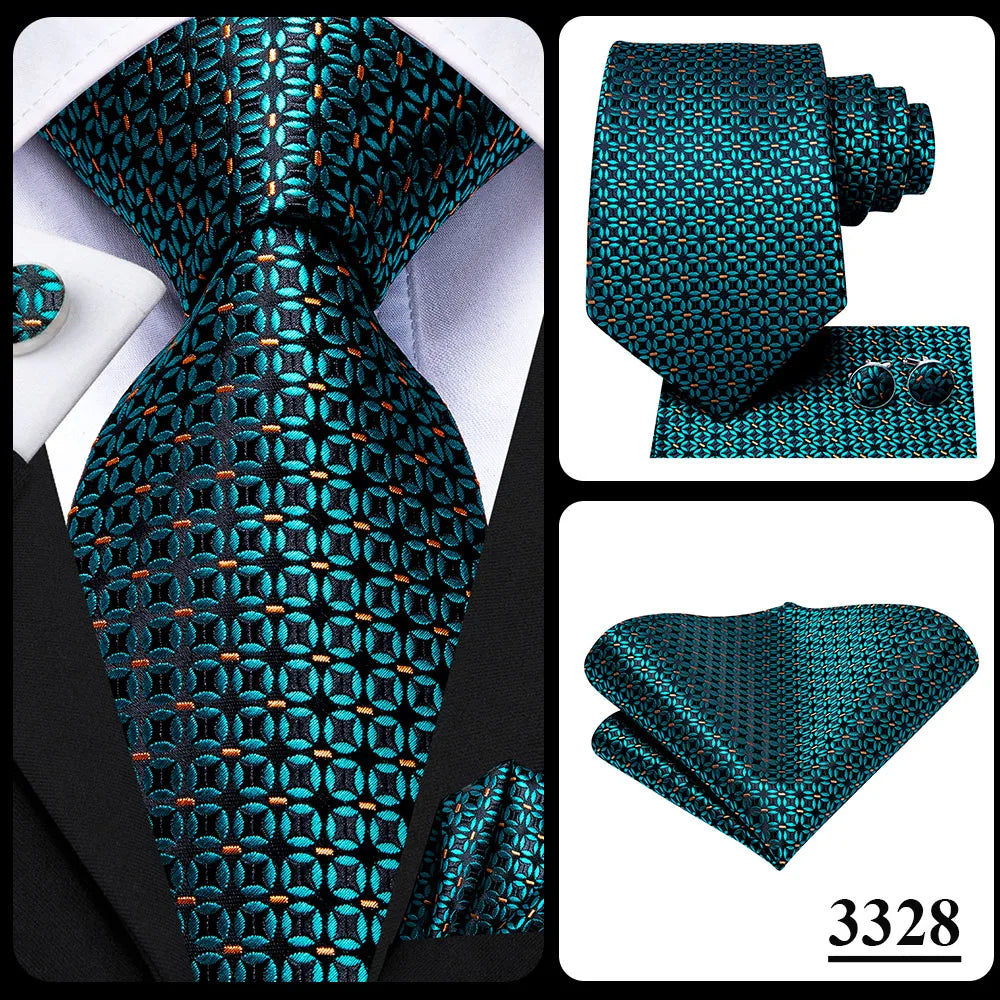 Hi-Tie Seiden-Herren-Krawatten-Set Blumenmuster Gelb Gold Krawatten und Taschentücher Manschettenknöpfe-Set Herren-Hochzeits-Party-Anzug-Mode-Halskrawatte C-3053