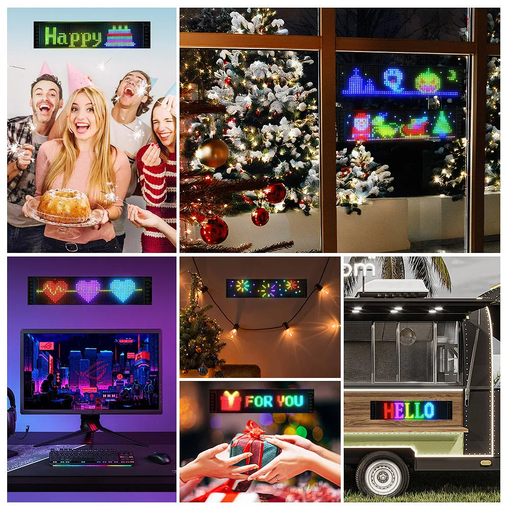 LED Display Programmable, LED light Sign with App Control,IP65 Flexible USB 5V LED Scoreboard, Personalised Light Sign ,DIY