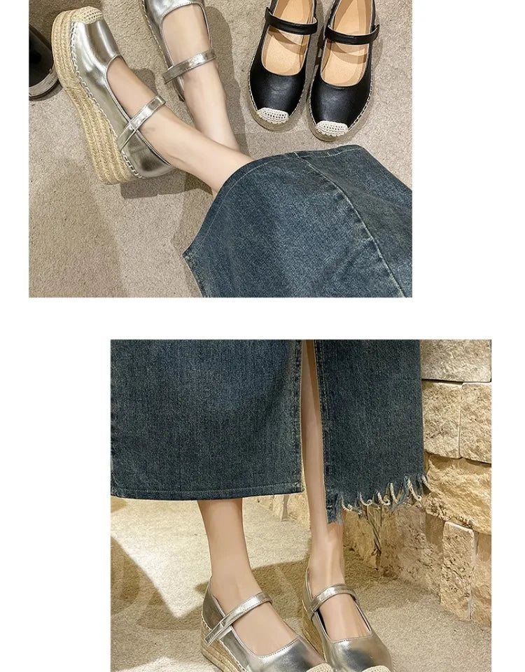 High Heels Women Shoes New Weave Wedges Platform Dress Party Shoes 2025 Spring Women's Rome Sandals Pumps Female Zapatillas