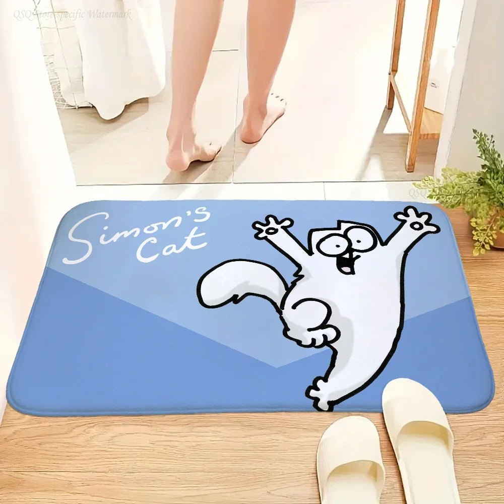 Cartoon Simon Cute C-Cat Floor Mat Doormats Home Carpet Foot Bathroom Absorbent Anti-Slip Home Decor