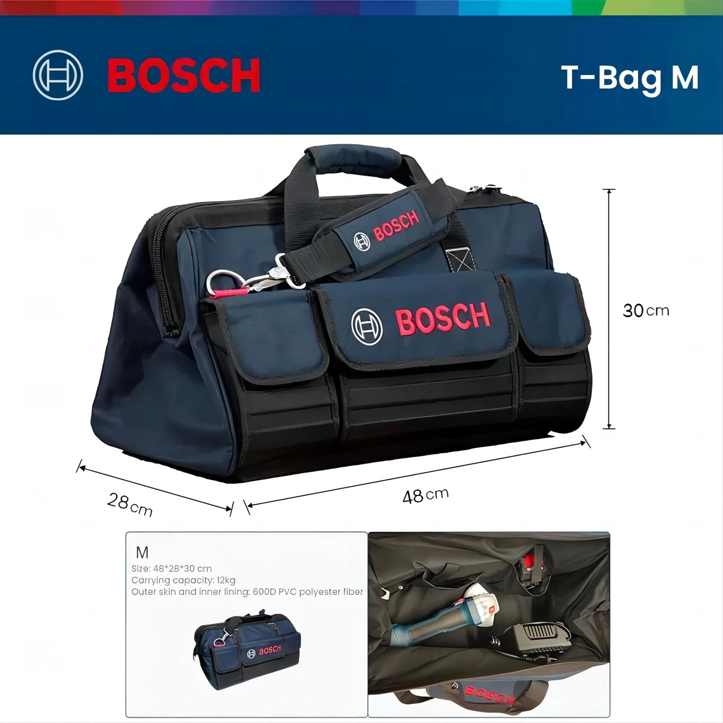 Bosch Werkzeugtasche Langlebig Robust Multifunktional Tasche Tragbar Langlebig Werkzeugtasche Original Große Aufbewahrung Kapazität Tasche Wasserdicht Tasche
