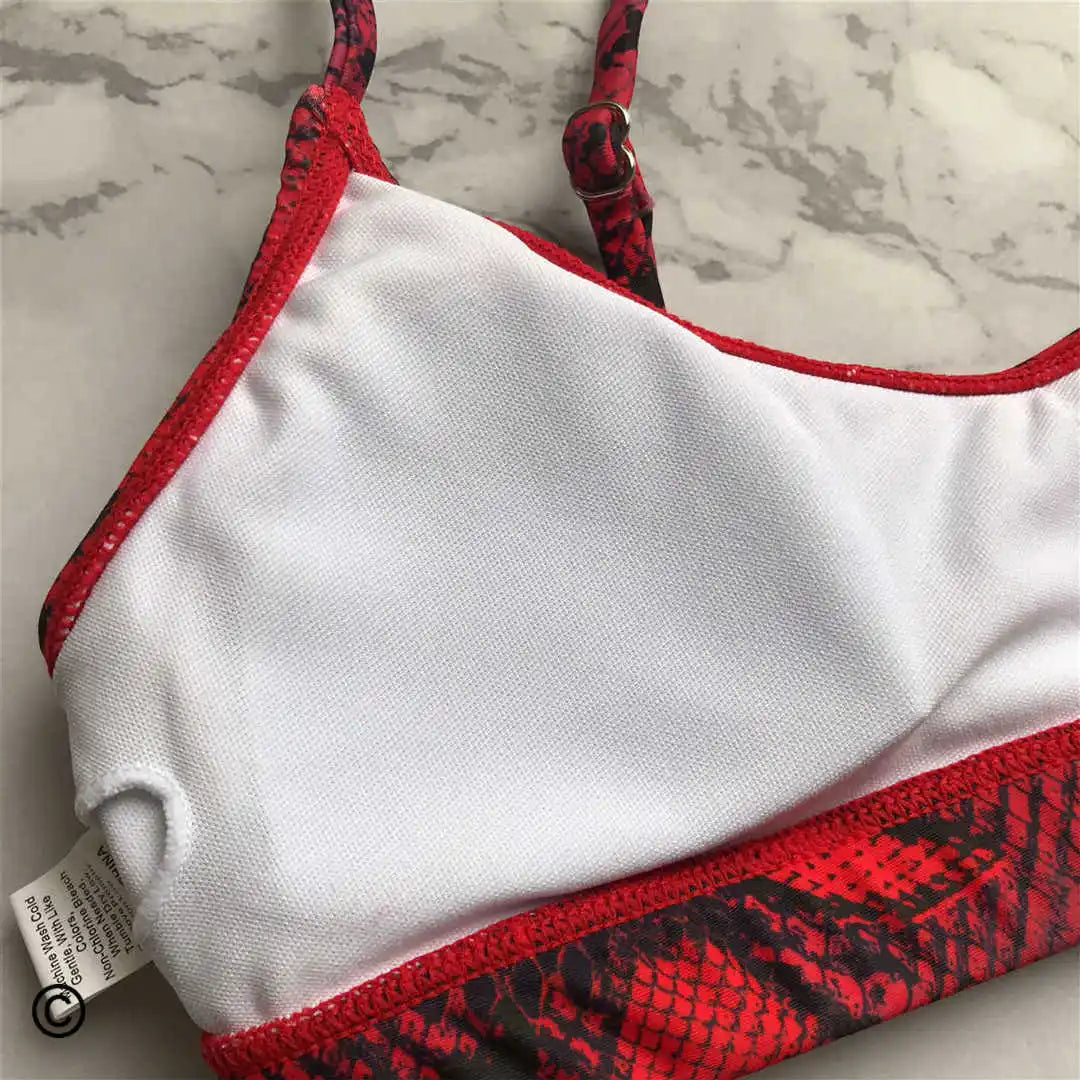 14 Farben S-XL Elegant Leopard Bikini: Varleinsar Wire-Free Low Waist Brasilianischer - Zweiteilig Beach Style Polsterung Leopard-Muster