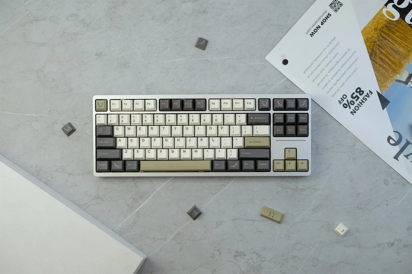 GMK Olives Keycap, 129 Keys PBT Keycaps Cherry Profile DYE-SUB Personalized GMK Keycaps For Mechanical Keyboard
