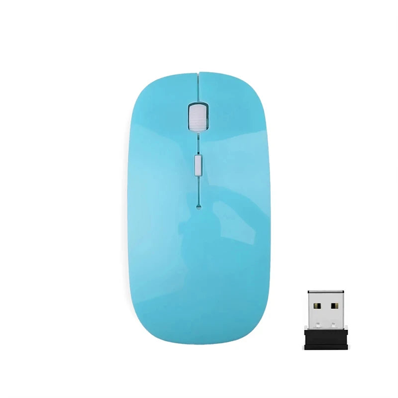 Slim Wireless Mouse 2.4GHz Optical Mice 1600DPI USB Receiver Gamer Office Thin Mouse Ergonomic Design Mice For PC Laptop Desktop