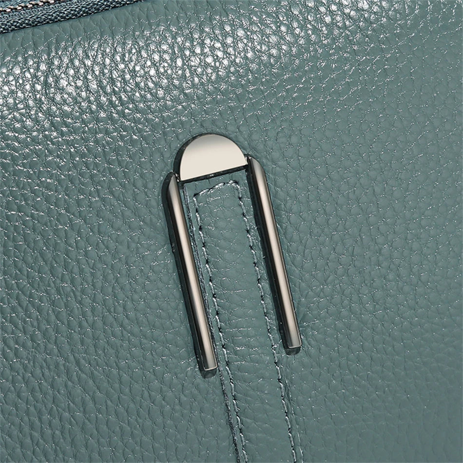 Echtes Leder Tasche 2025 - Luxus Frauen Umhängetasche - Einfarbig Clutch Handy Taschen Schultertasche Messenger Bag