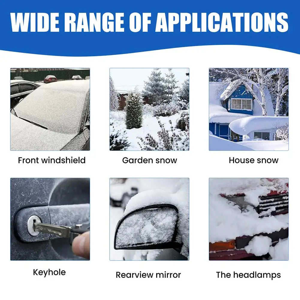 Frost-Away Defroster Spray Multifunctional Safe Ice Melting Agents Spray For Car Window