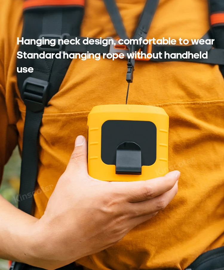 KINSCOTER Ventilator portabil pentru talie în aer liber - Ventilator multifuncțional pentru gât cu iluminare LED de 8000 mAh, baterie externă