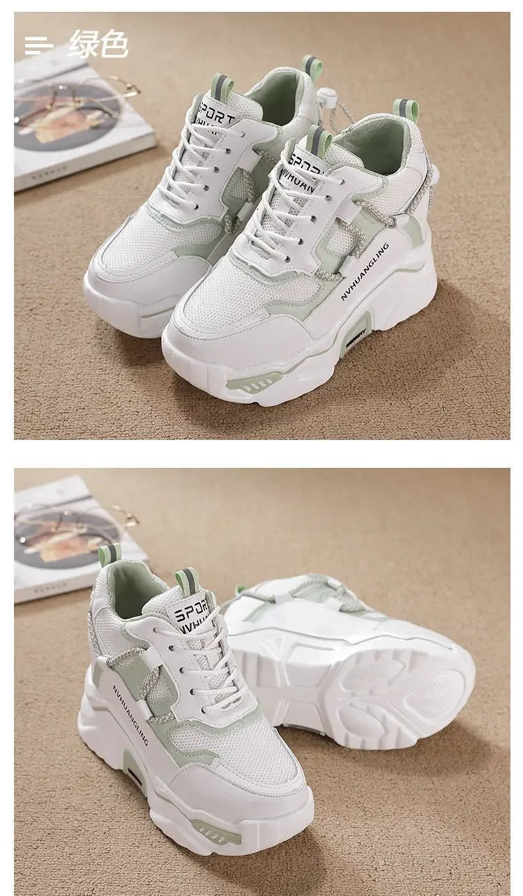 Sneakers Women Sports Shoes Platform Mesh Breathable Vulcanized Shoe Wedge Casual Comfort Woman Summer Zapatos Mujer2024