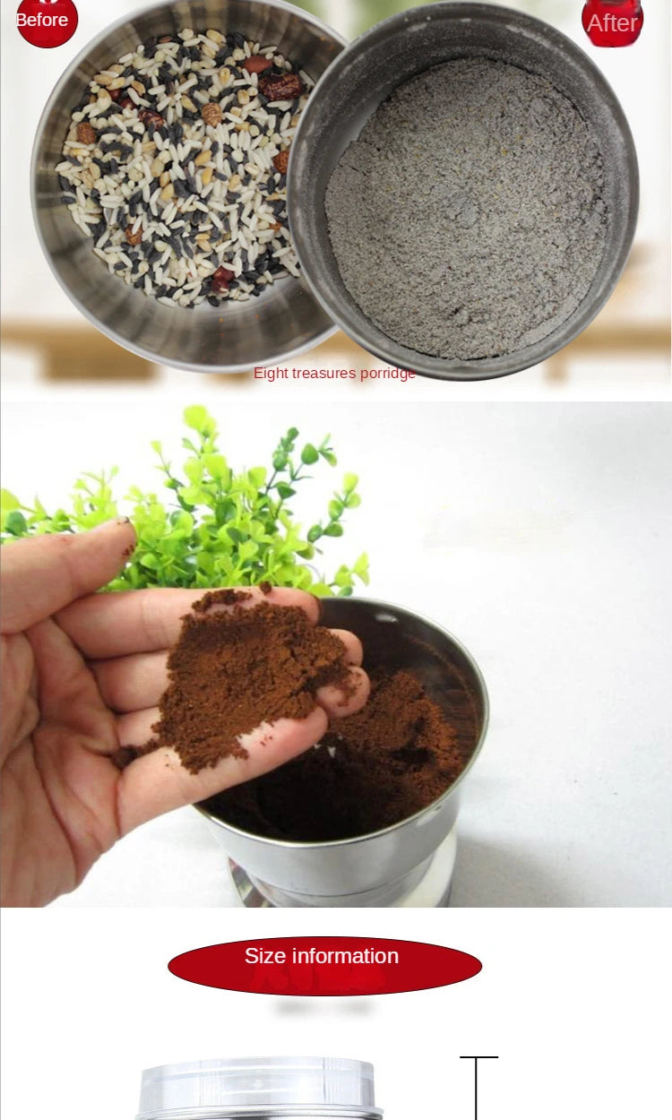 Coffee Grinder Electric Espresso Drip Coffe Portable Blender Grain Beans Spice Seeds Grinding Machine Kitchen Multifunction Mill