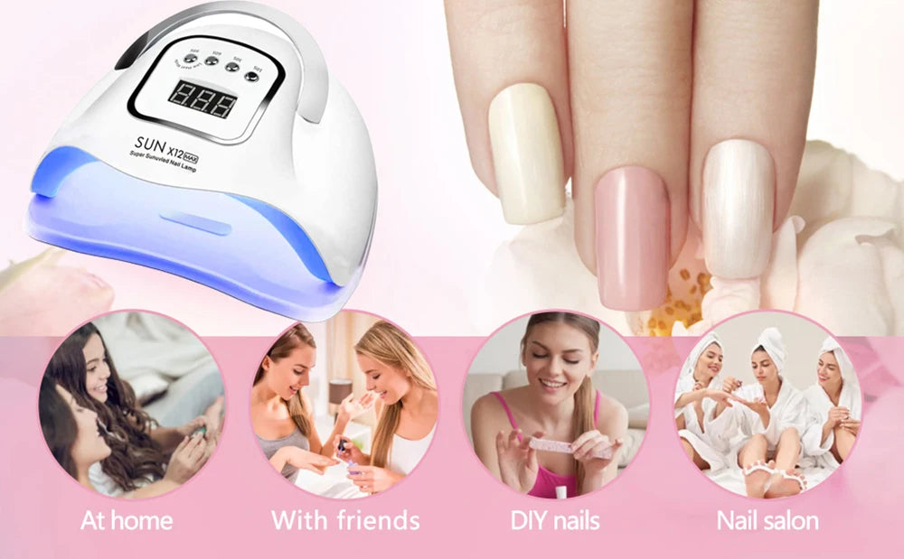 SUN X12 MAX UV LED Nail Lamp For Manicure 66 Led UV Lamp For Nails Gel Polish Dryer With Smart Sensor Professional Salon Tool