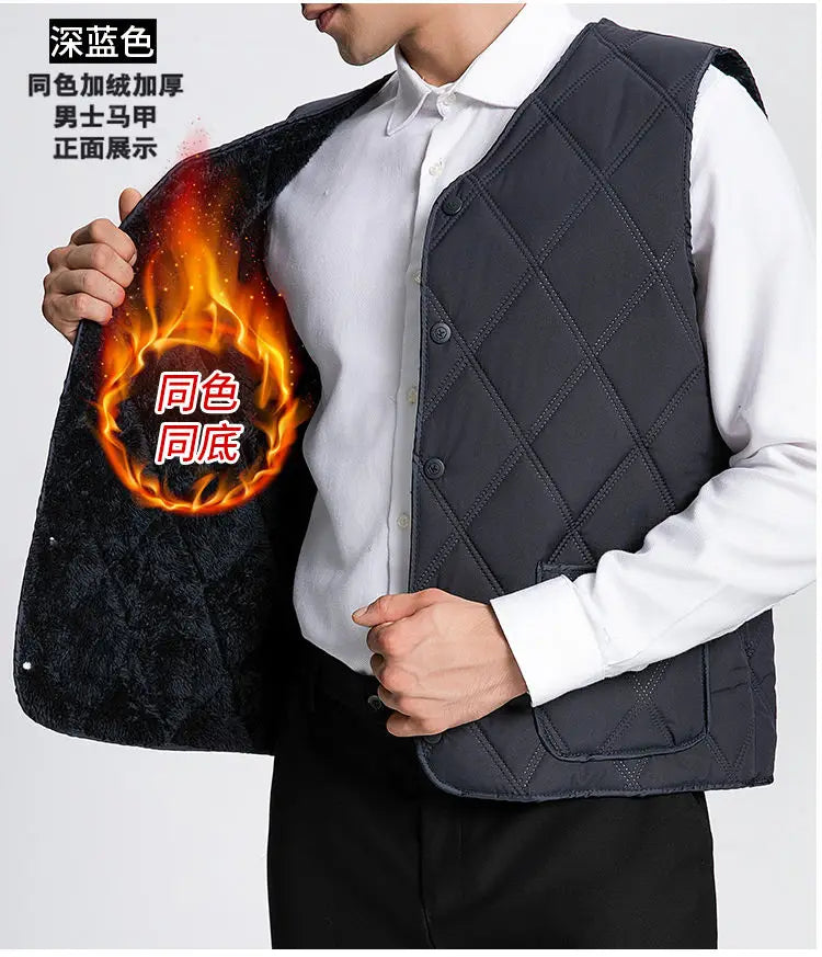 AlpenFit Slim Warme Daunenweste - Baumwolle, Vlies Gr. M-L