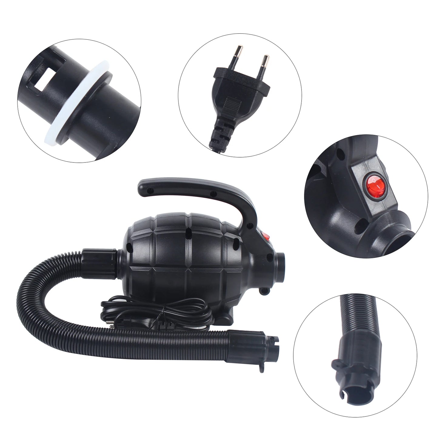 Elektrische Luftpumpe 600W - Aufblasbare Luftmatratze Pumpe Tragbar für Gymnastik Pool Spielzeug Floß