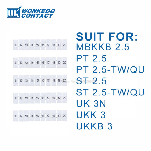 10Pcs ZB5 Label für PT2.5 ST2.5 UKK3 Standard