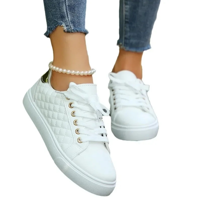 Zhejiang JD-H53 Komfort Sneakers - Weiß PU Flach 36-41