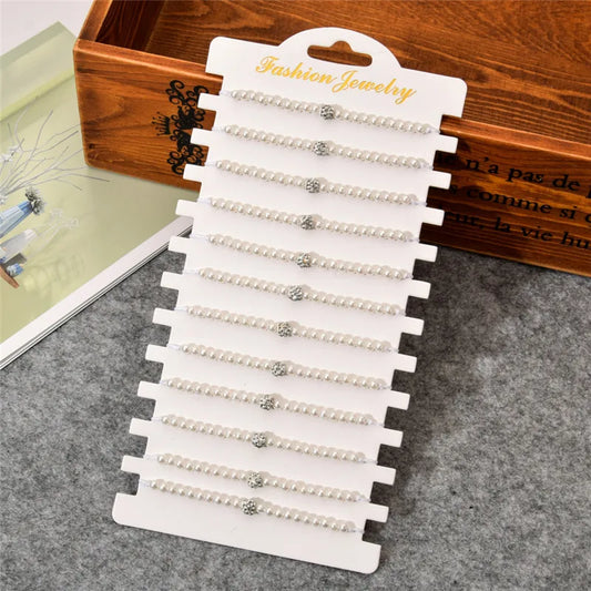 Set brățări Luna cu mărgele, reglabile - 12 piese, frânghie