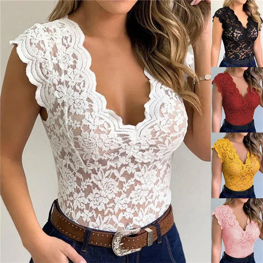 Women Tops Summer elegant Lace Crochet Cardigan Casual Solid Color Trend Lace Hollow Out Top For Ladies - Golden Bridge Store