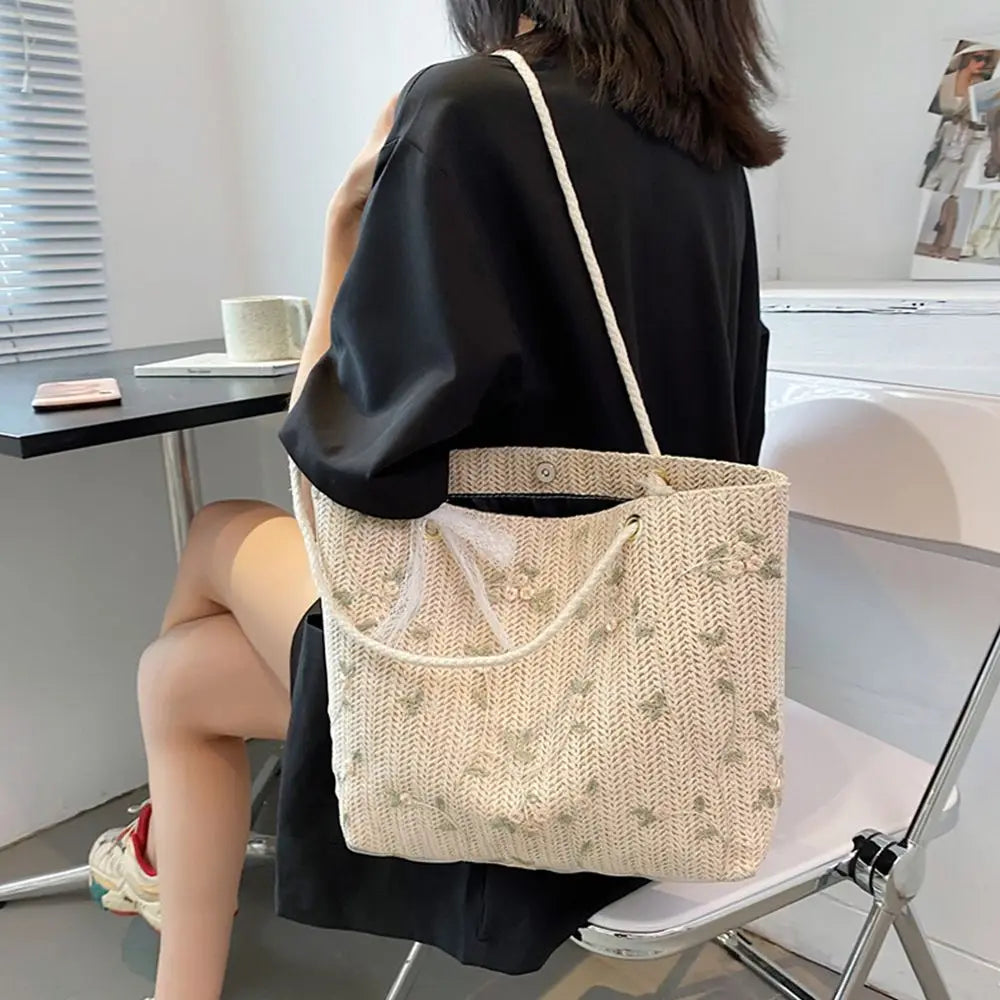 Beach Woven Large Capacity Tote Shoulder Bag Handbags Straw Bags