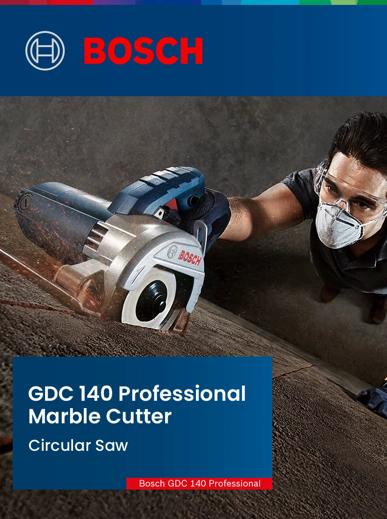 Bosch GDC 140 Circular Saw 1400W Marble Stone Cutting Saw 115mm Disc Diameter Multi-Function Dry-Type Electric Saws Power Tools