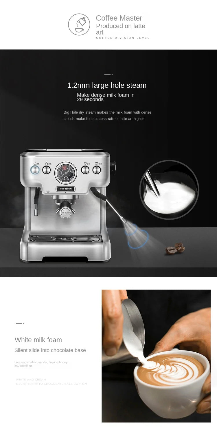 Italian American Automatic Coffee Machine Household Coffee Machine 20bar Extraction Concentration Optional Automatic Grinding