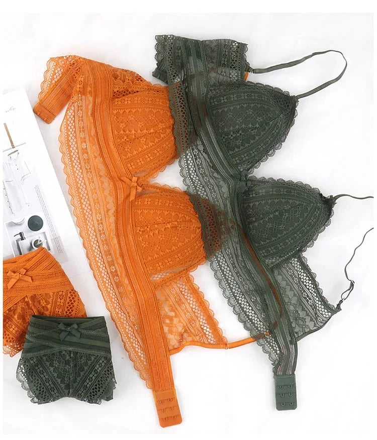 French elegant Lace Underwear Set High Quality Bra Set Push Up Brassiere Fashion Bra And Panty Sets elegant Lingerie For Women