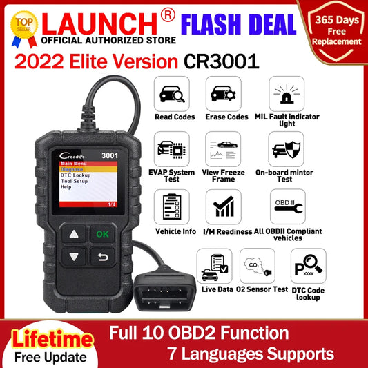 Lansarea X431 CR3001 suportă funcția completă OBDII/EOBD Creader 3001 instrument de diagnosticare multilingv cititor de coduri scaner PK CR319 OM123