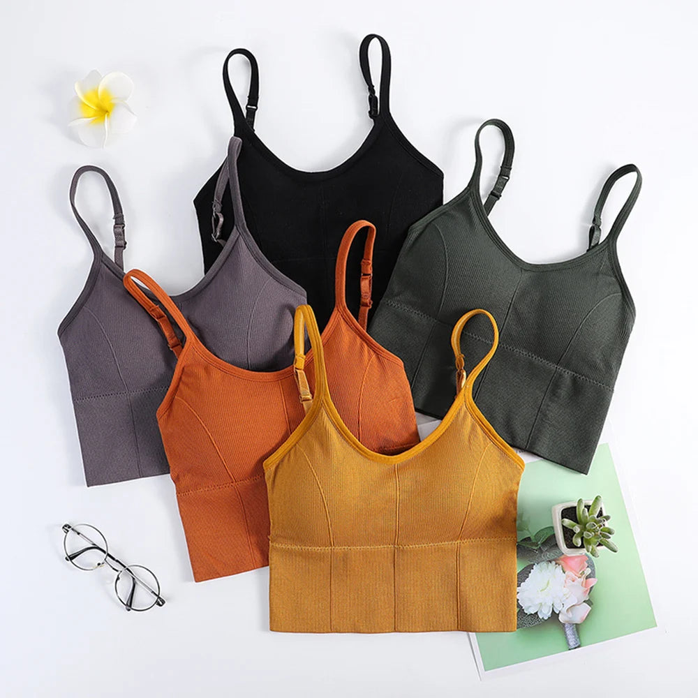Women elegant Tops Tube Push Up Bra Female Streetwear Sleeveless Camis Seamless Sport Lingerie Tee Crop Top Bandeau Top Tanks