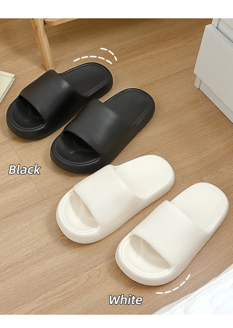 New Soft EVA Slippers Couples Home Slipper Outdoor Beach Summer Sandals Bath Men Flip Flops Non-Slip Women Thick Sole Shoes