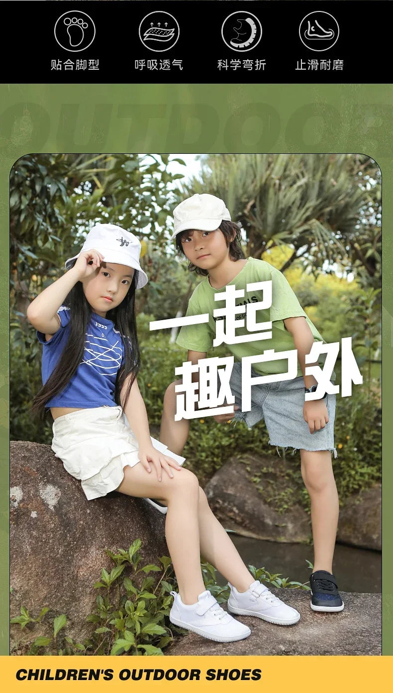 Kinder Weite Barfuß Schuhe - Minimalistische Jungen Mädchen Sneaker - Leichtgewicht Rutschfest Kinder Walking Schuhe Casual Skate Flats